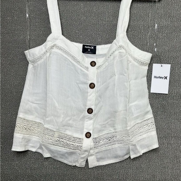 Hurley Tops - Hurley Women's White Button-Up Top